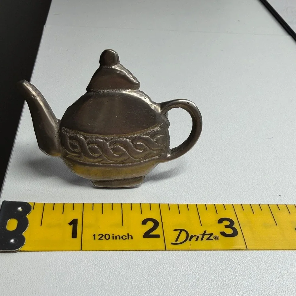Set of 6 Teapot Napkin Rings Silver Tone Metal Celtic Knot Table Decor Vintage